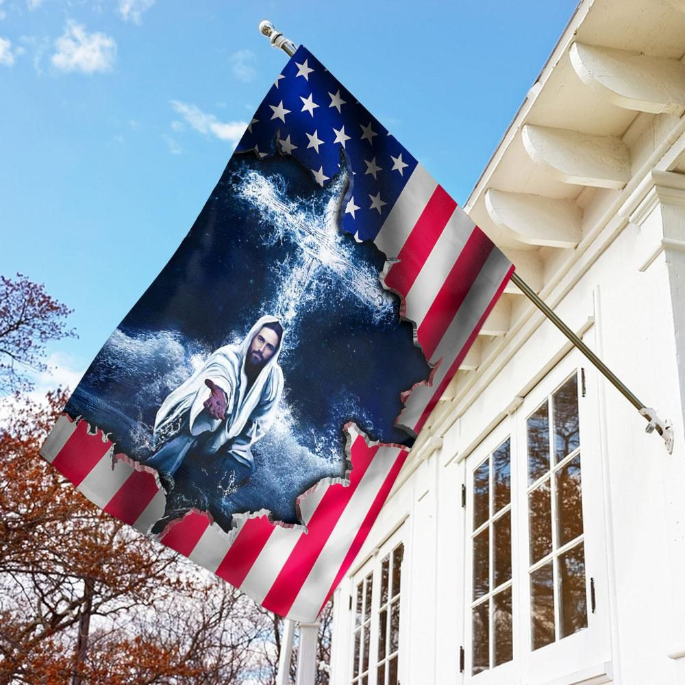 Jesus American Flag  Garden Flag House Flag