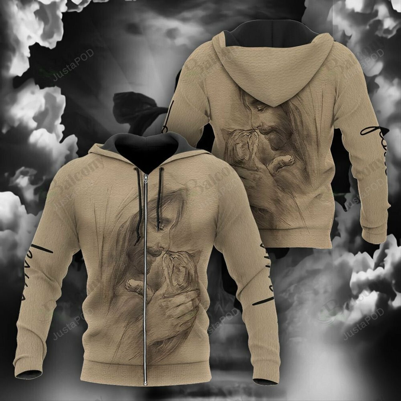 Jesus And Cat 3d All Over Print Hoodie