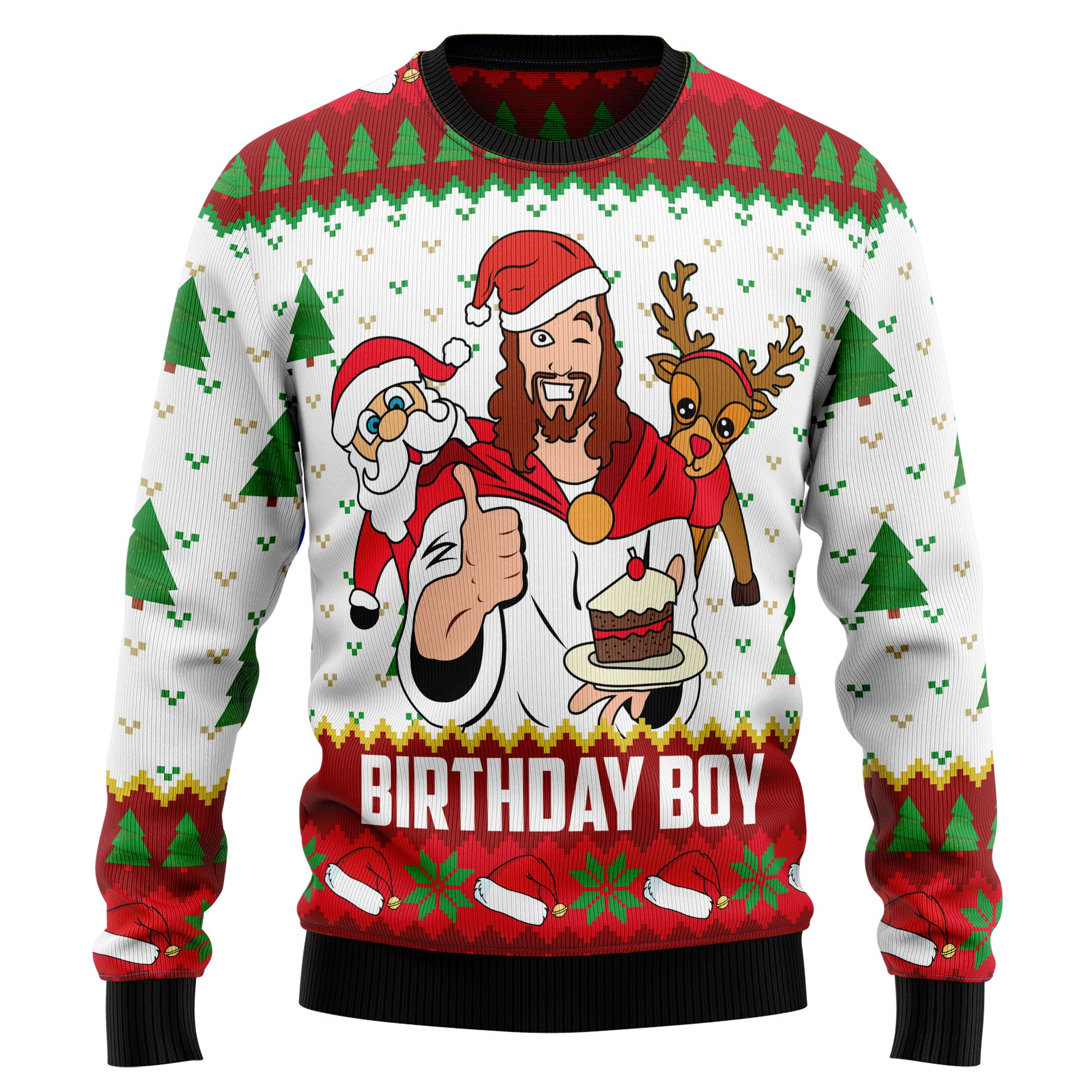 Jesus Birthday Boy Ugly Christmas Sweater