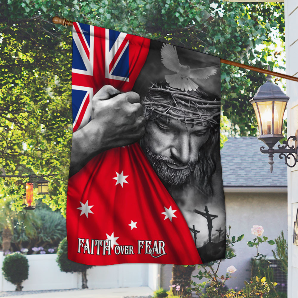 Jesus Flag Jesus Faith Over Fear Australian Flag God Flag Christian's Flag