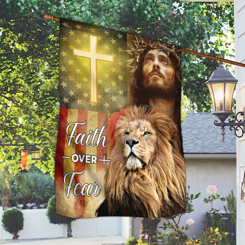 Jesus Flag Lion Jesus Christian American Flag God Flag Christian's Flag