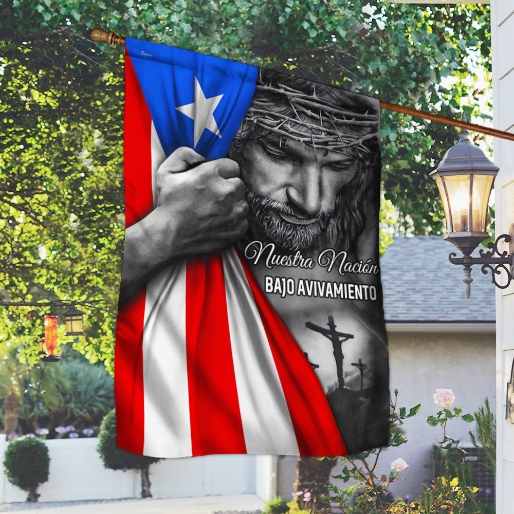 Jesus Flag One Nation Under God Jesus Puerto Rico Flag Christian's Flag