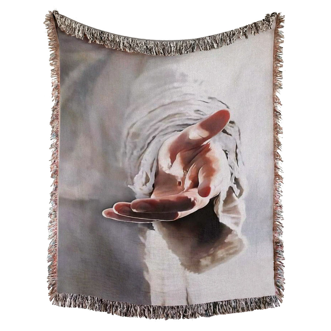 Jesus Give Me Your Hand Woven Blanket - Jesus Hand Christian Woven Throw Blanket - Jesus Hand Tapestry Decor For Christian Blanket