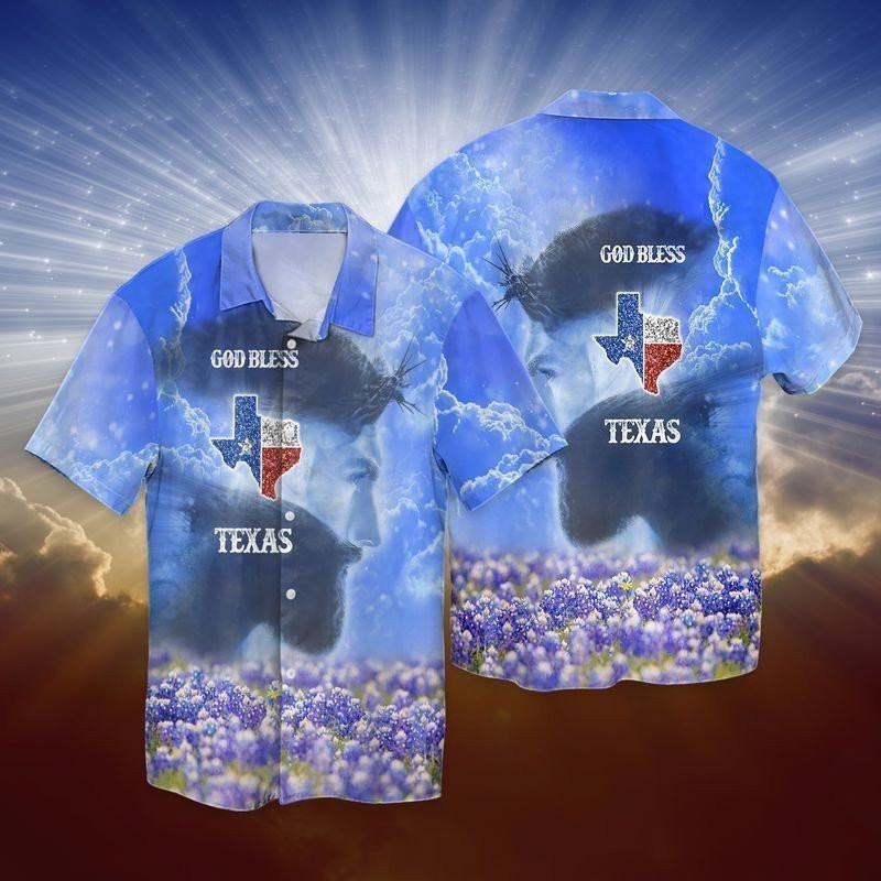 Jesus God Bless Texas Hawaiian Shirt Summer Aloha Shirt