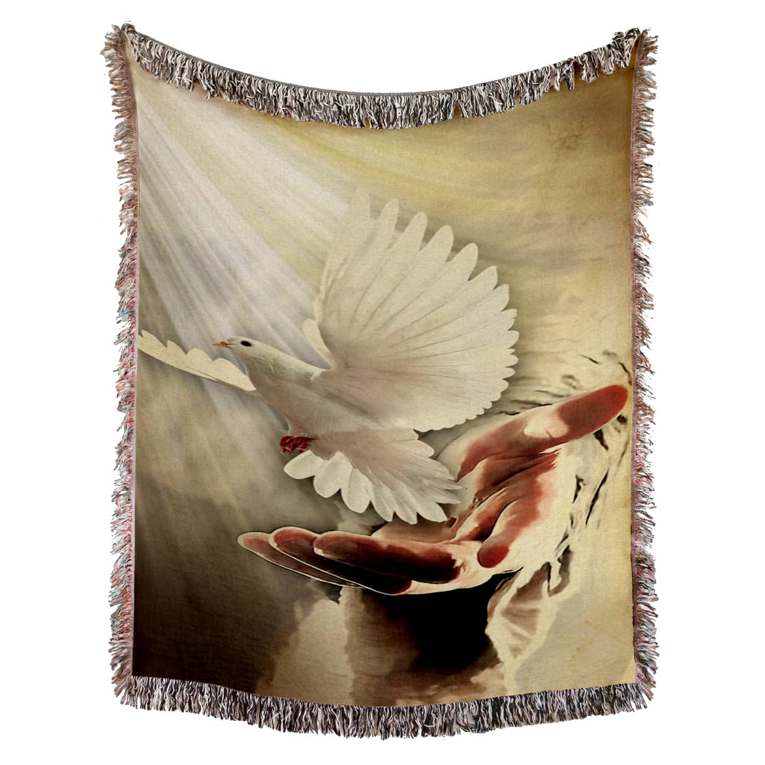 Jesus Hand Woven Blanket – Jesus Hand Christian Woven Throw Blanket – Jesus Hand Tapestry Decor For Christian Blanket