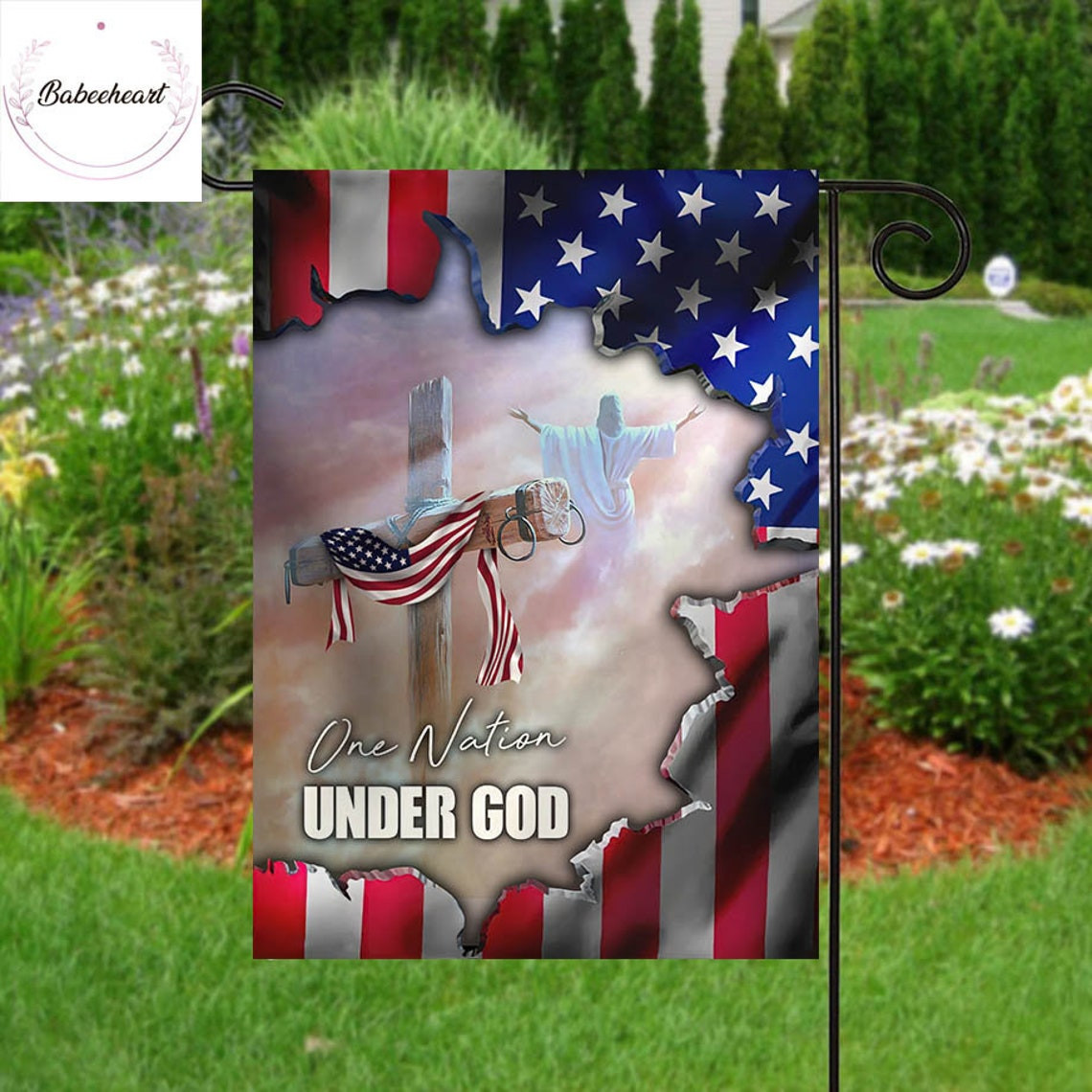 Jesus Independence Day Flag 4th Of July Flag Cross Fourth July Flag USA Independence Day Proud Nation Flags