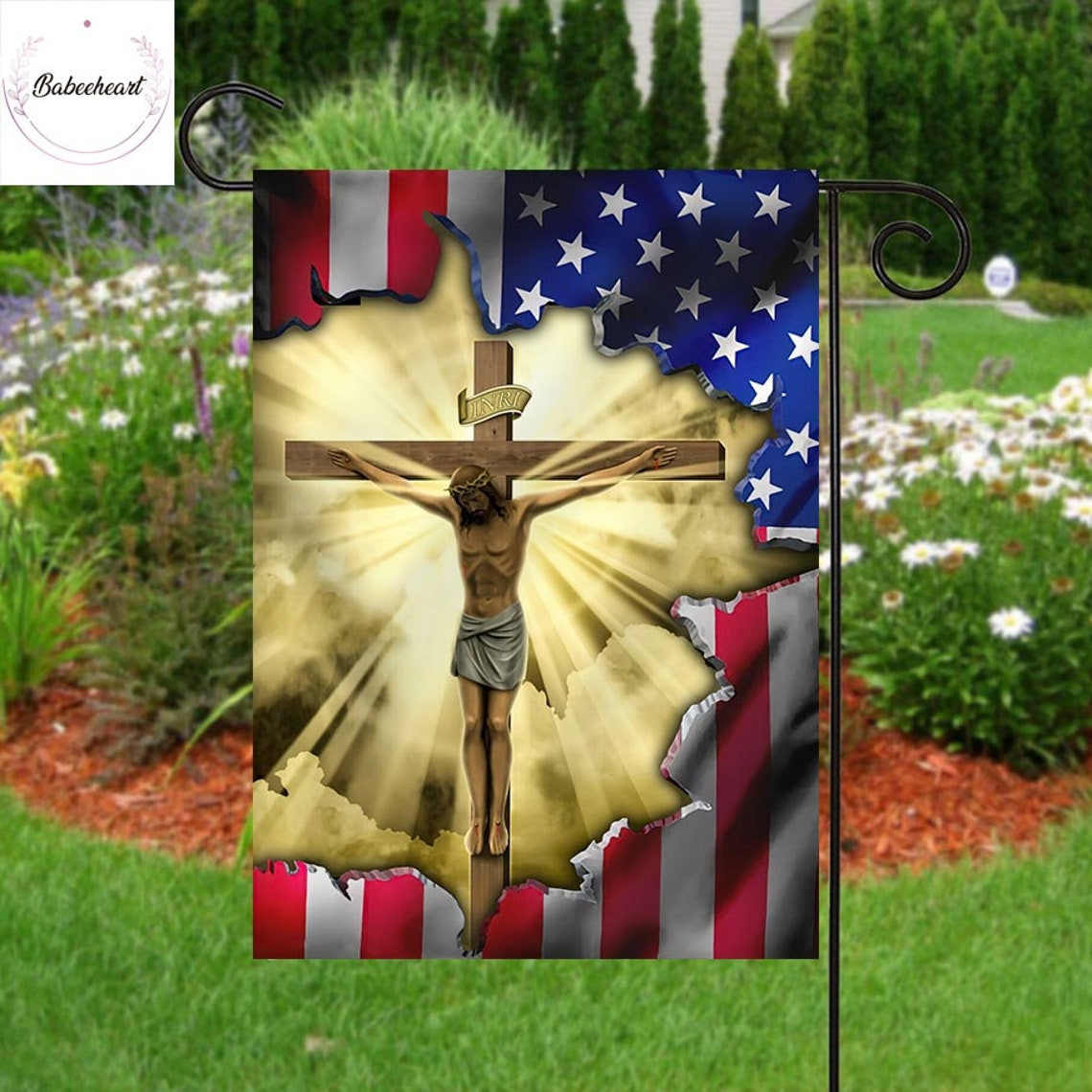 Jesus Independence Day Flag 4th Of July Flag Cross Fourth July Flag USA Independence Day Proud Nation Flags