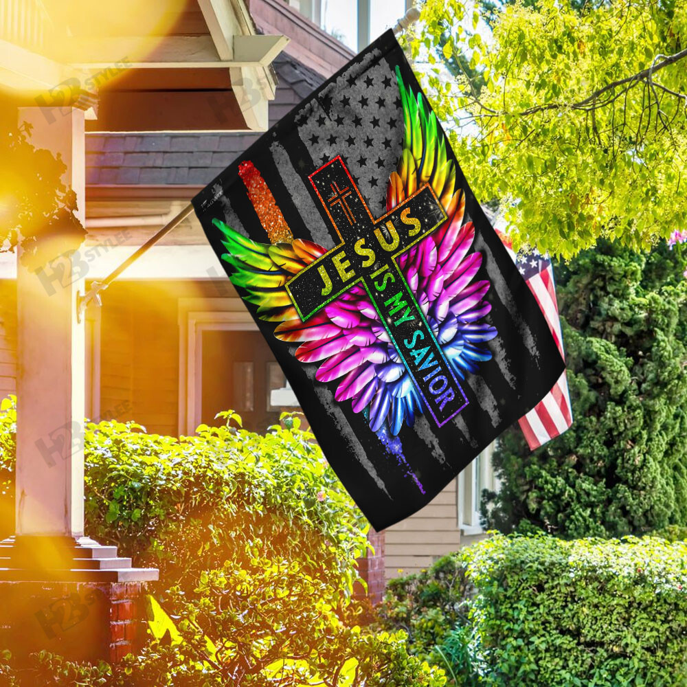 Jesus Is My Savior LGBT Wing Flag Garden Flag House Flag