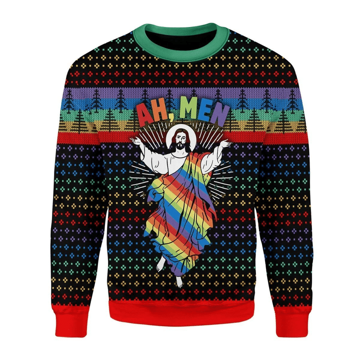 Jesus LGBT Ugly Christmas Sweater Ugly Sweater For Men Women