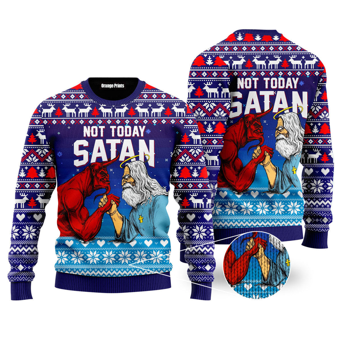 Jesus Not To Day Satan Ugly Christmas Sweater Ugly Sweater For Men Women