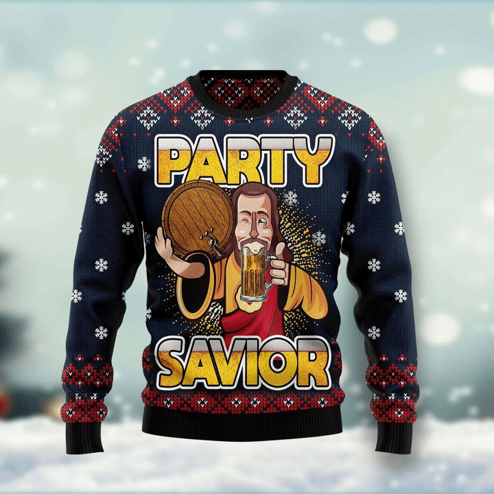 Jesus Party Ugly Christmas Sweater Ugly Sweater For Men Women