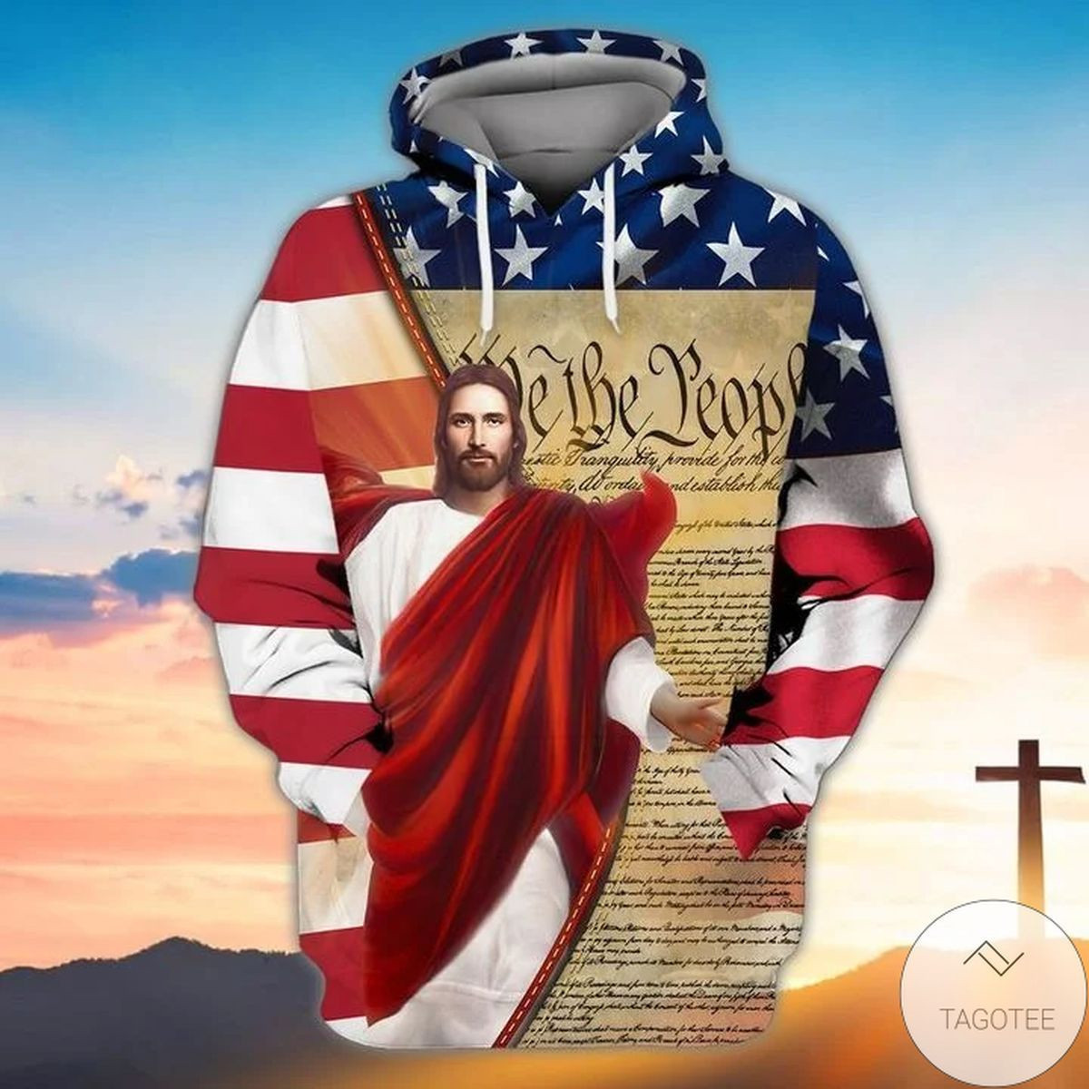 Jesus Us Flag We The People 3D All Over Print Hoodie