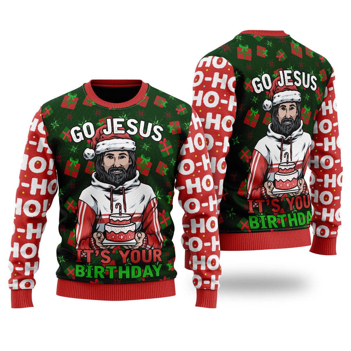 Jesuss Birthday Go Jesus Ugly Christmas Sweater Ugly Sweater For Men Women