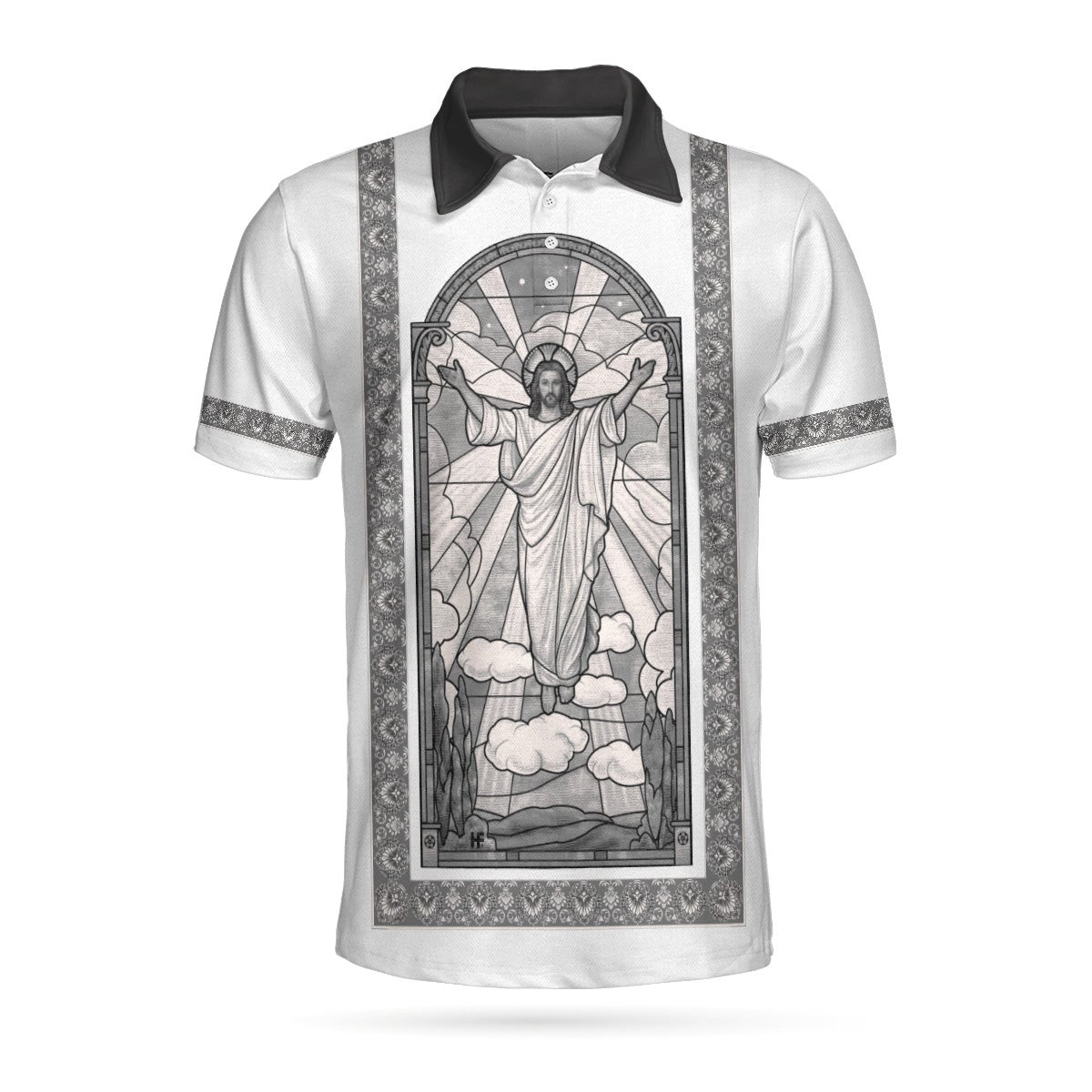 Jesuss Resurrection Egyptian Polo Shirt Black And White Jesus Polo Shirt Best Christian Shirt For Men