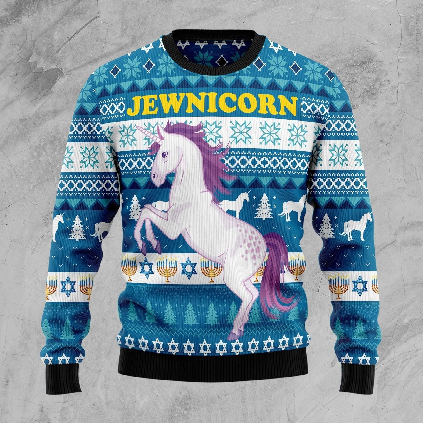 Jewinicorn Ugly Christmas Sweater Ugly Sweater For Men Women