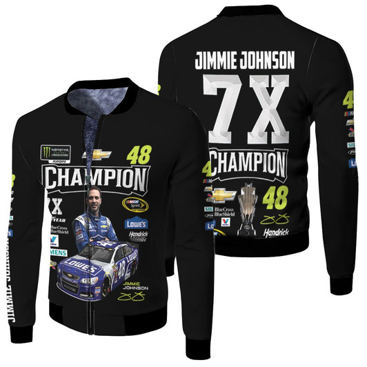 Jimmie Johnson 7X Champion Legend Racer For Fan Fleece Bomber Jacket