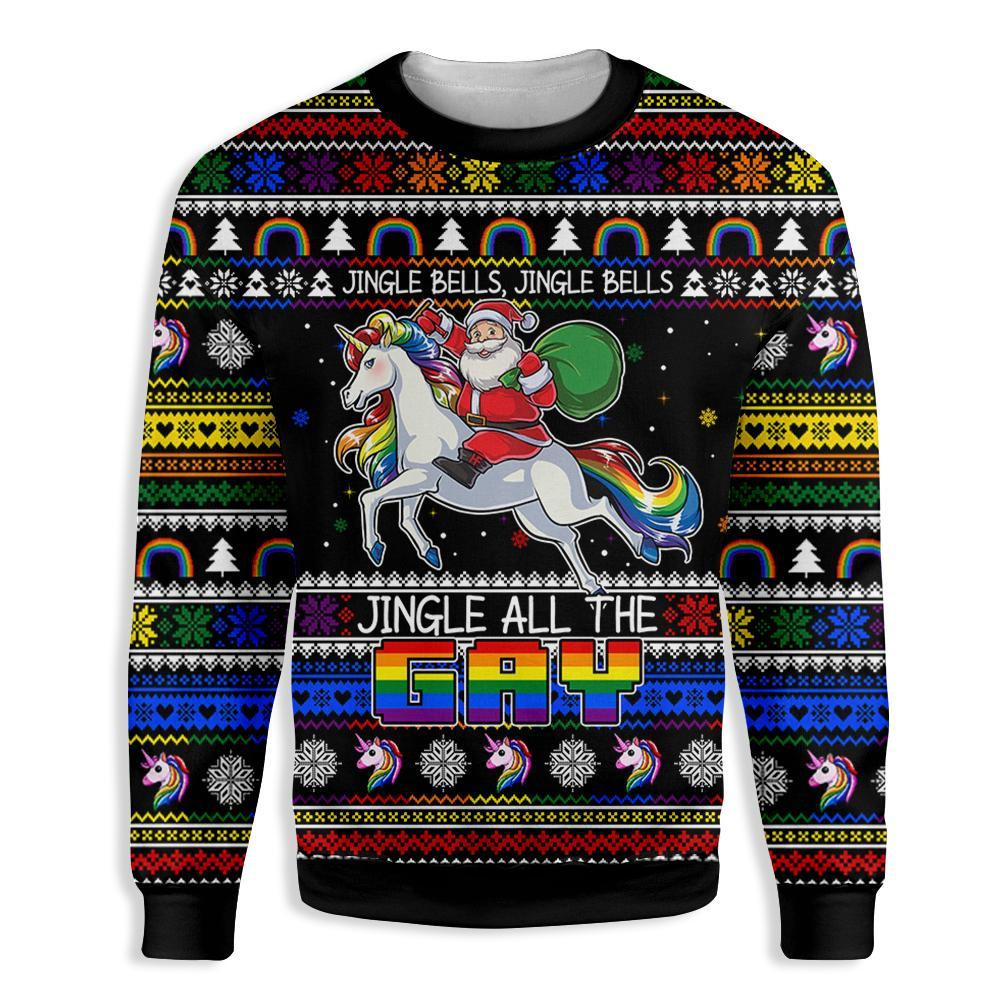 Jingle All The Gay Ugly Christmas Sweater Ugly Sweater For Men Women