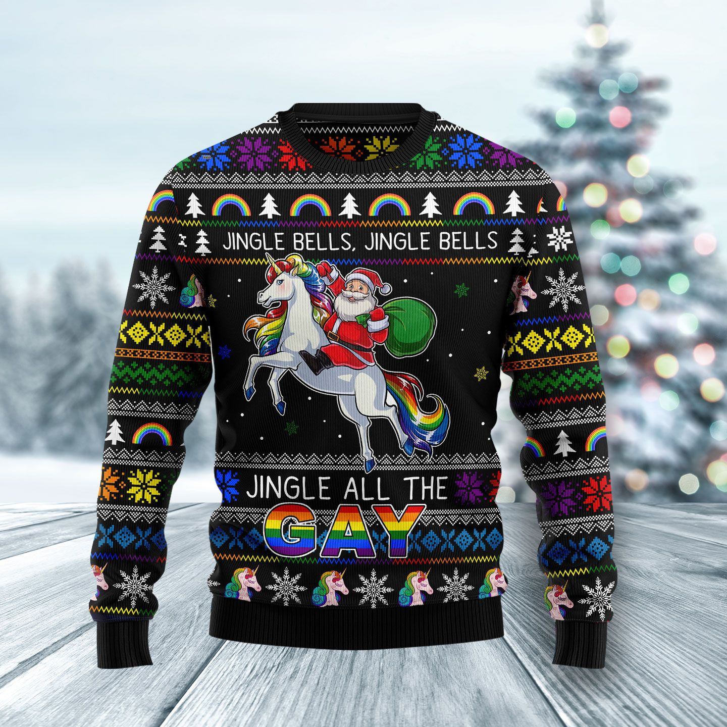 Jingle Bells Jingle All The Gay Ugly Christmas Sweater Ugly Sweater For Men Women