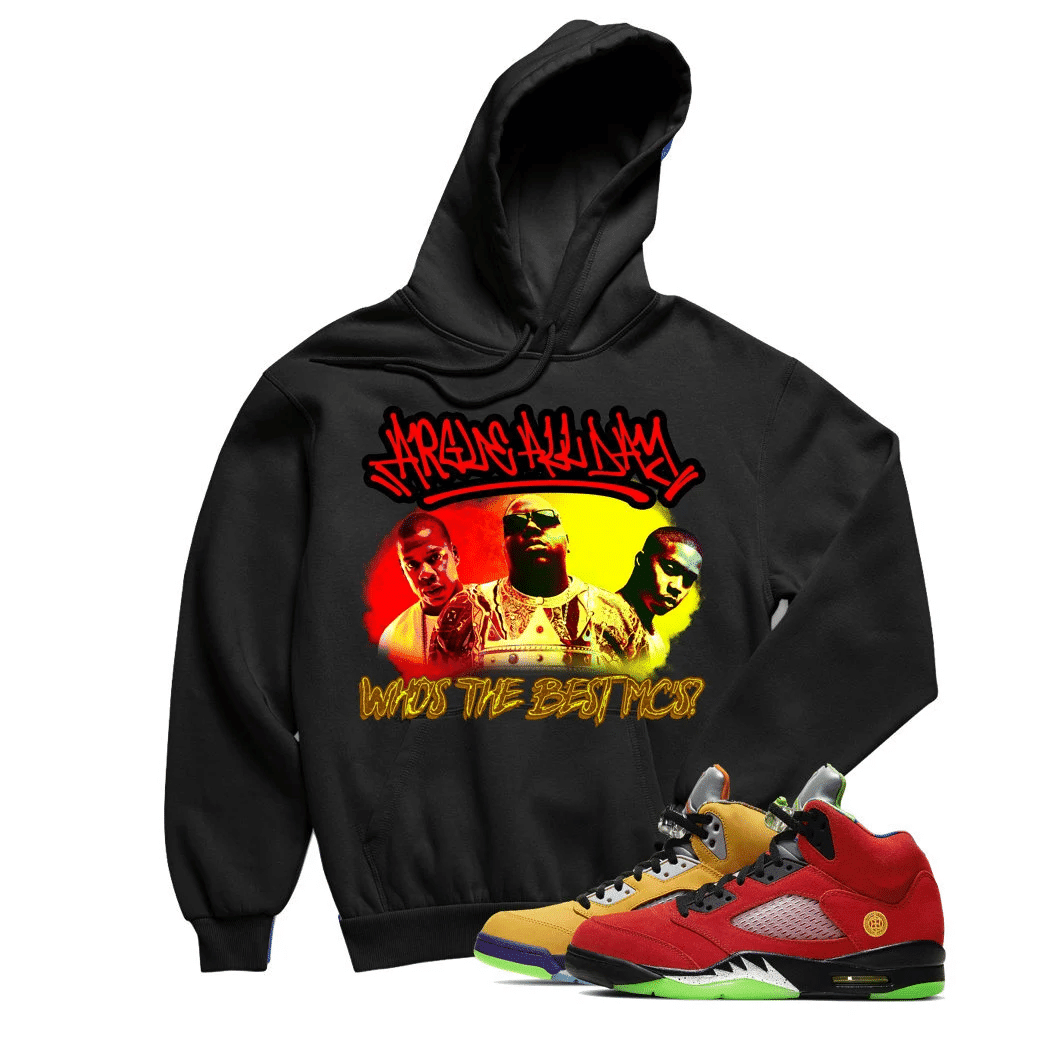 Jordan 5 What The Argue All Day Black Sneaker Hoodie | What The Retro 5s Hoodies Outfit