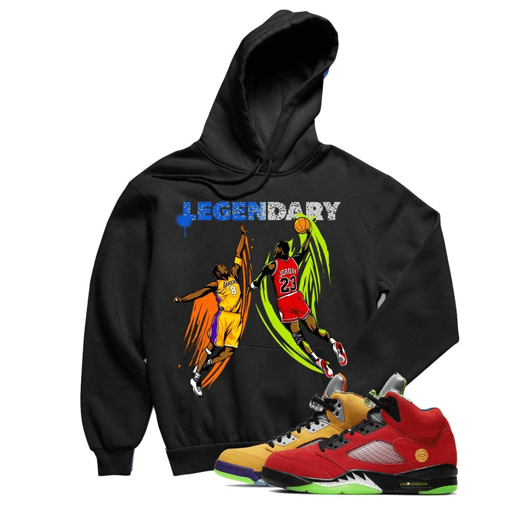 Jordan 5 What The Legendary Black Sneaker Hoodie | What The Retro 5s Hoodies Outfit