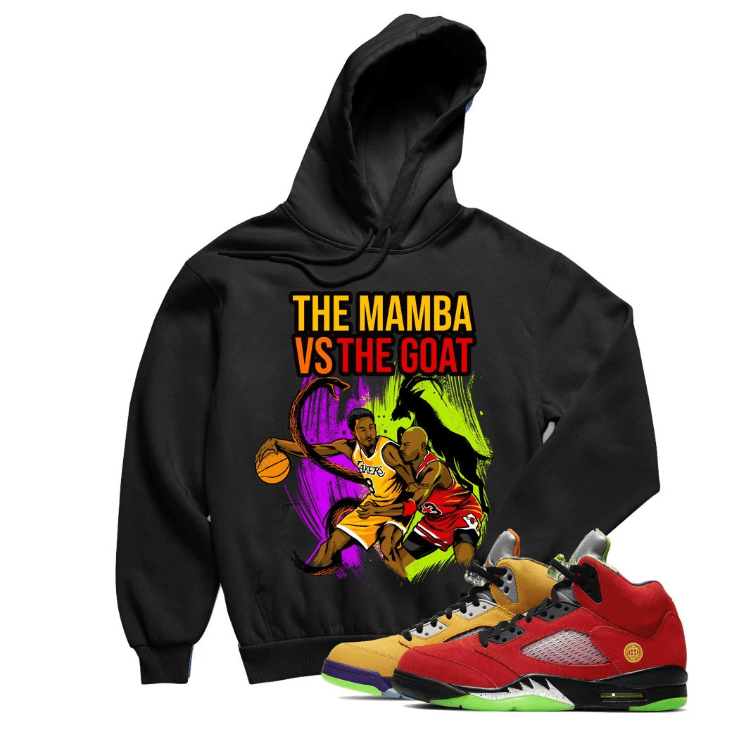 Jordan 5 What The Mamba Black Sneaker Hoodie | What The Retro 5s Hoodies Outfit