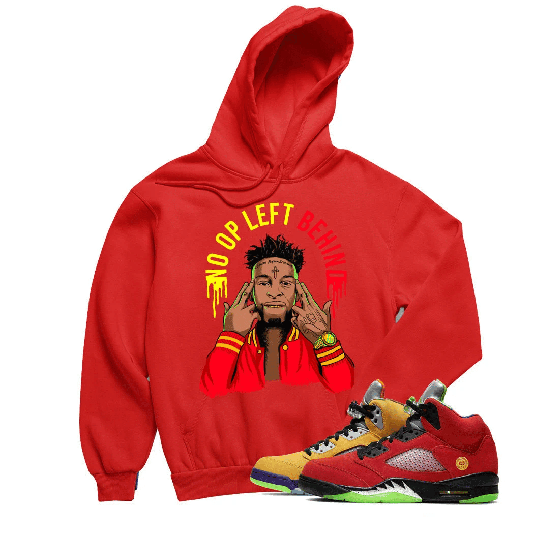 Jordan 5 What The Savage Red Sneaker Hoodie | What The Retro 5s Hoodies Outfit