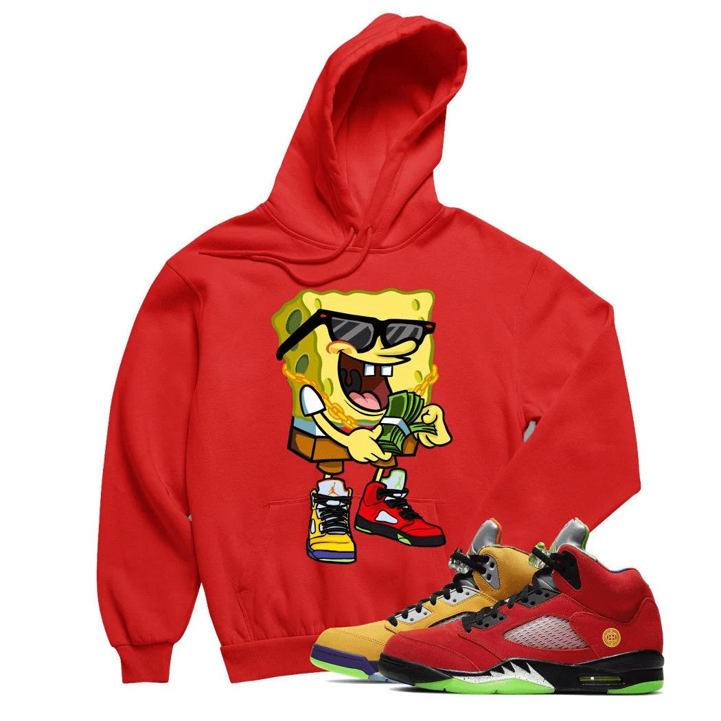 Jordan 5 What The Sponge Red Sneaker Hoodie | What The Retro 5s Hoodies Outfit