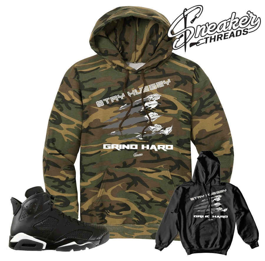 Jordan 6 Black Cat Stay Hungry Hoodie Outfit