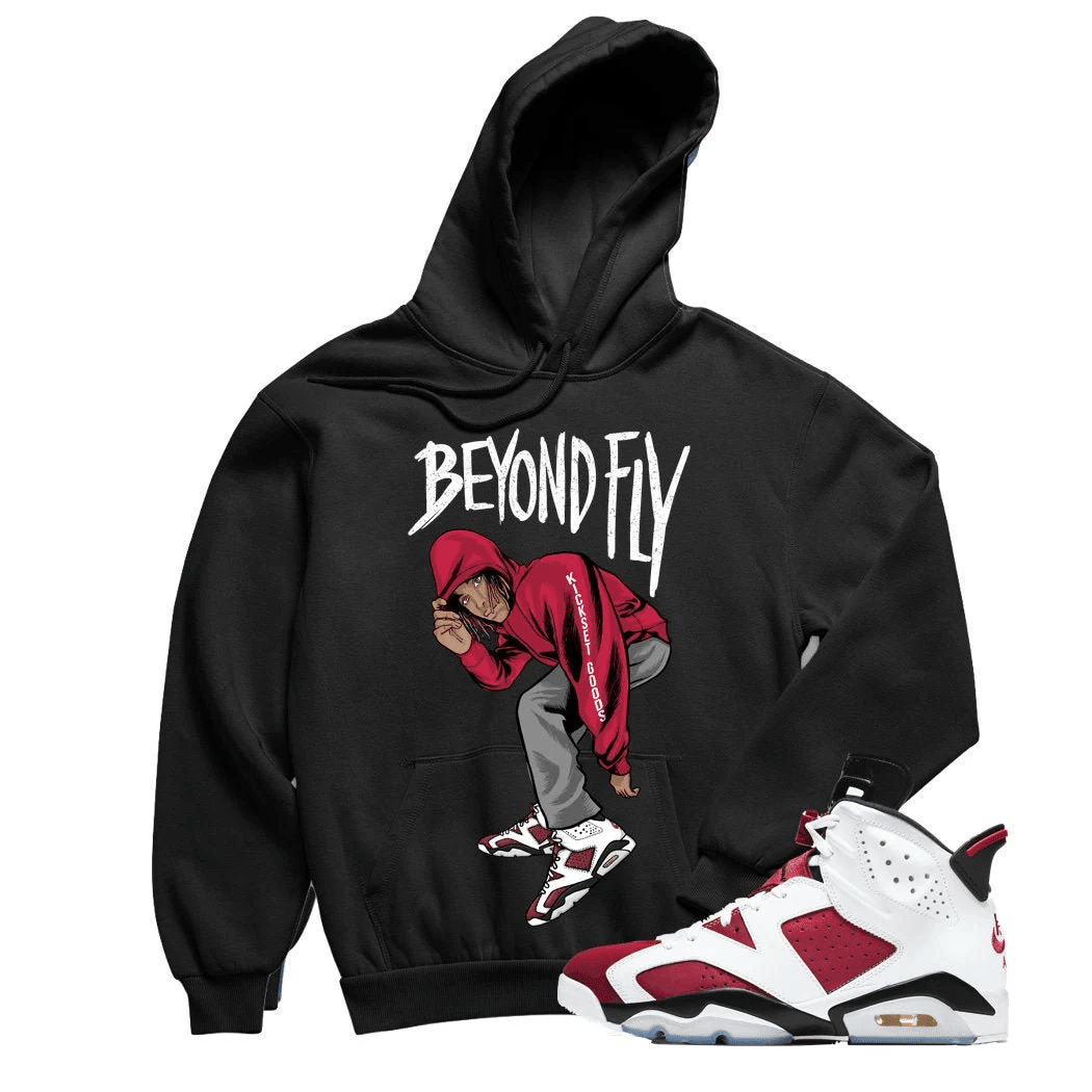 Jordan 6 Carmine Beyond Fly Sneaker Hoodie | Carmine Retro 6s Hoodies Outfit