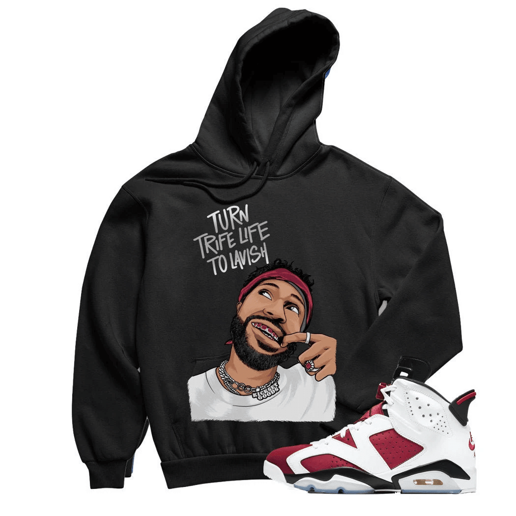 Jordan 6 Carmine Lavish Sneaker Hoodie | Carmine Retro 6s Hoodies Outfit