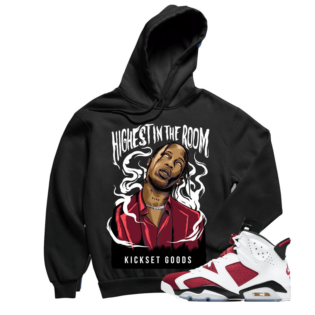 Jordan 6 Carmine Travis Sneaker Hoodie | Carmine Retro 6s Hoodies Outfit