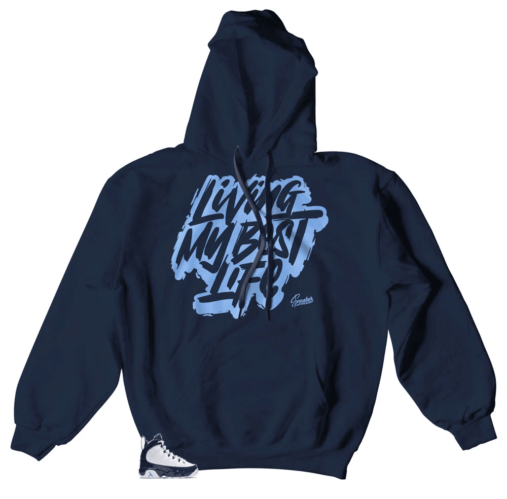 Jordan 9 UNC All Star Livin Life Hoodie Outfit