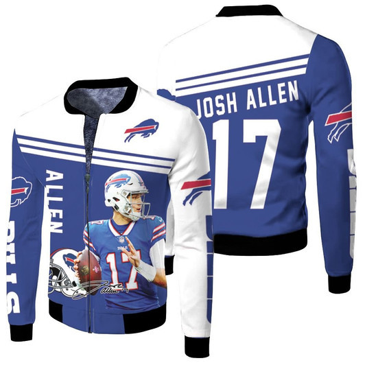 Josh Allen 17 Buffalo Bills Legend Signature Fleece Bomber Jacket