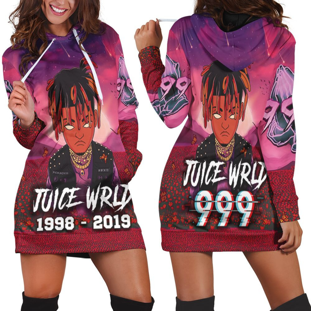 Juice Wrld 999 Legend Never Die Album Chibi Color Hoodie Dress Sweater Dress Sweatshirt Dress
