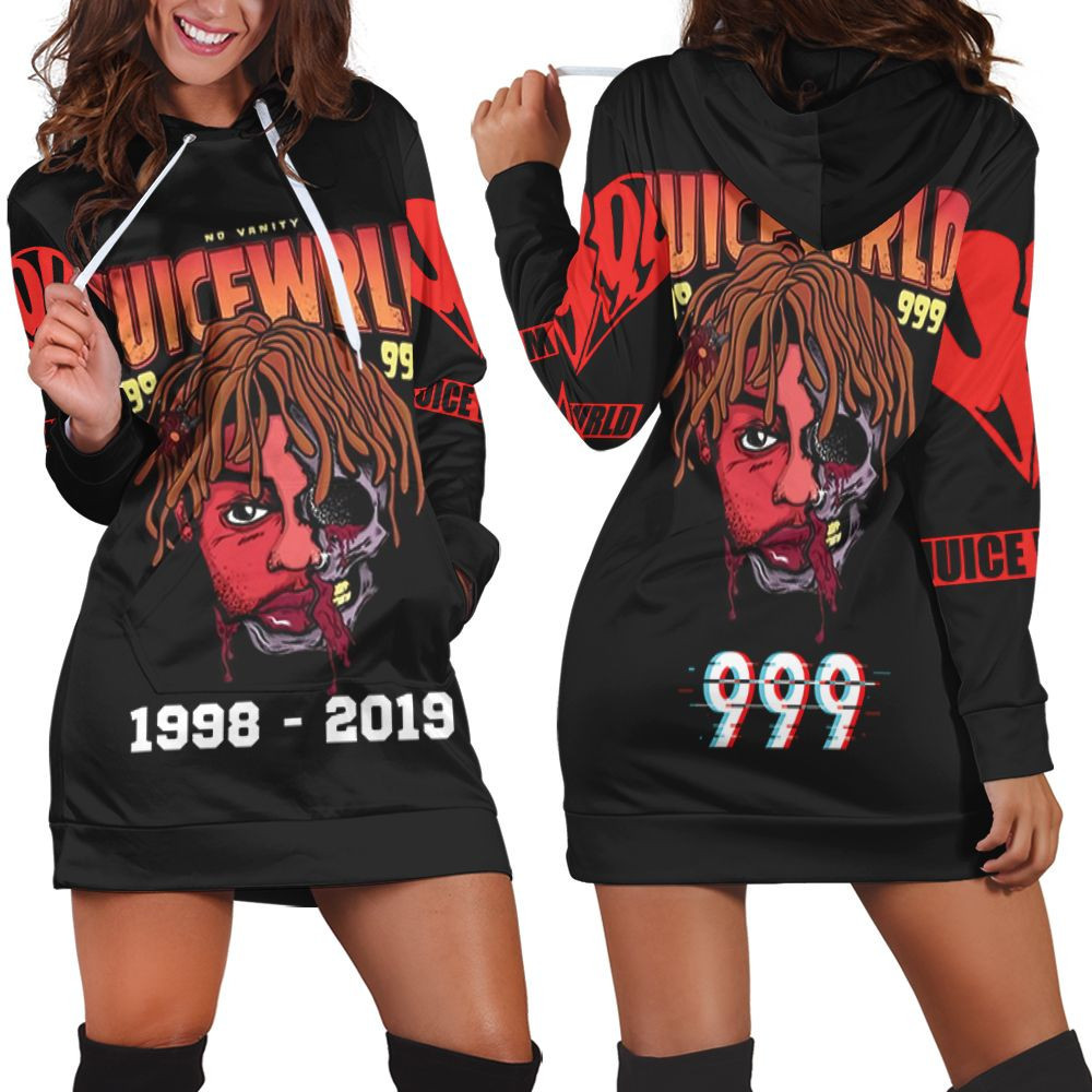 Juice Wrld 999 Pop Half Skull Hoodie Dress Sweater Dress Sweatshirt Dress