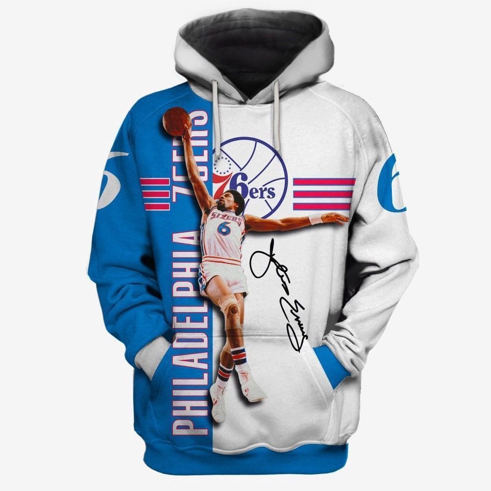 Julius Erving Pullover And Zip Pered Hoodies Custom 3D Julius Erving Graphic Printed 3D Hoodie All Over Print Hoodie For Men For Women