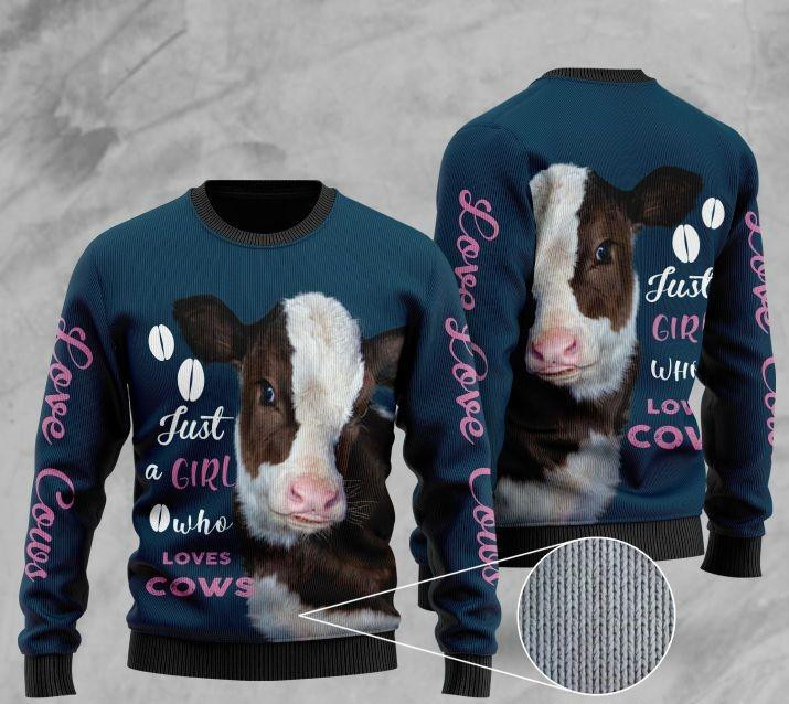 Just A Girl Who Loves Cows Ugly Christmas Sweater Ugly Sweater For Men Women