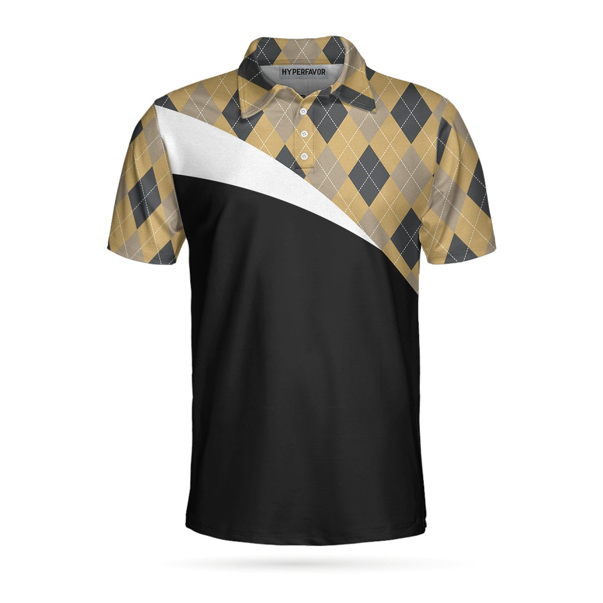 Just A Man Who Loves Golf  Beer Polo Shirt Argyle Pattern Polo Style Golfing Shirt For Men Best Drinking Golf Shirt