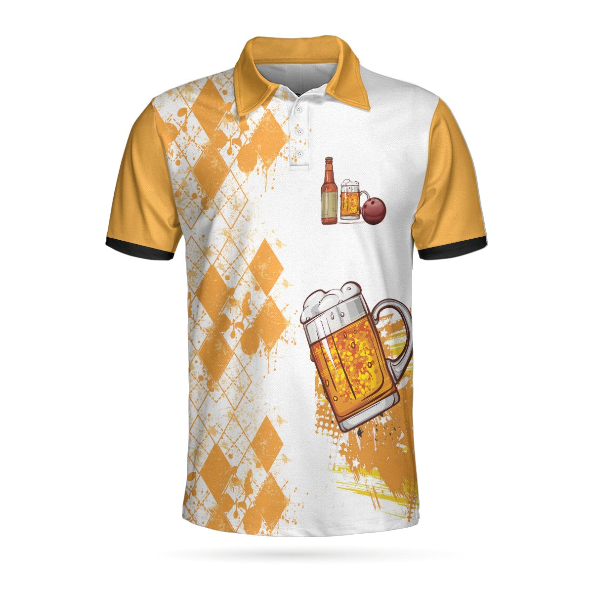 Just Another Beer Drinker With Bowling Addiction Polo Shirt Funny Bowling Shirt For Beer Lovers