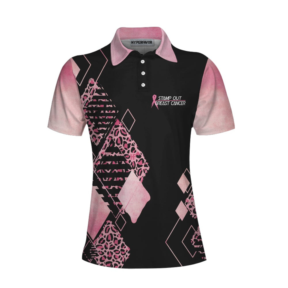 Just Dont Quit Breast Cancer Awareness Short Sleeve Women Polo Shirt Pink Ribbon Polo Shirt For Ladies