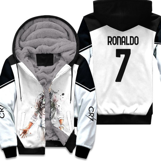 Juventus Christian Ronaldo 7 Legend Football Player 3D Designed Allover Gift For Juventus Fans Fleece Hoodie