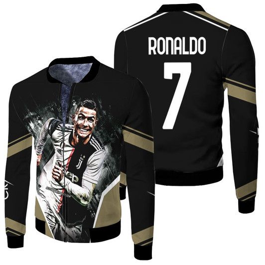 Juventus Christian Ronaldo 7 Legend Forever In Memory Black Fleece Bomber Jacket