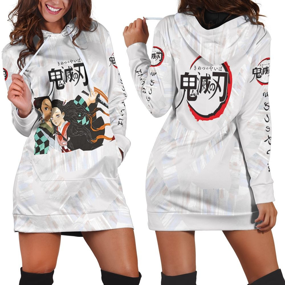 Kamado Tanjiro Kamado Nezuko Kimetsu No Yaiba Hoodie Dress Sweater Dress Sweatshirt Dress