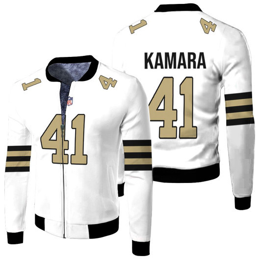 Kamara 41 New Orleans Saints Nfl Fleece Bomber Jacket