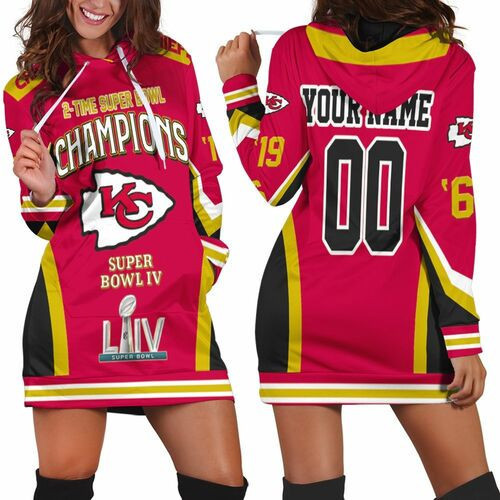 Kansas City Chiefs 2 Times Super Bowl Champions 3d Hoodie Dress Sweater Dress Sweatshirt Dress