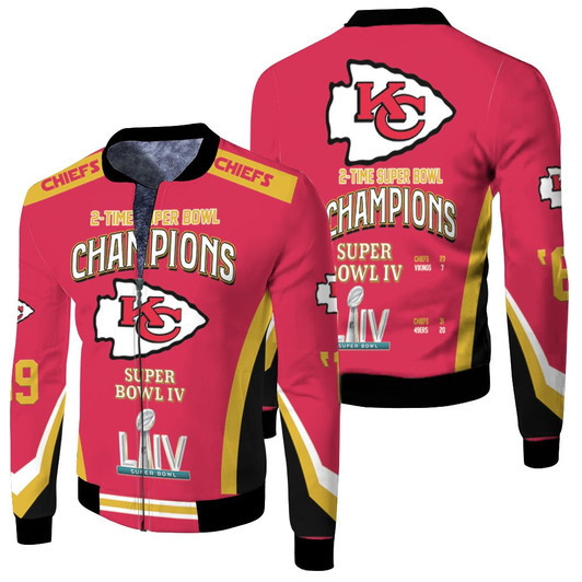 Kansas City Chiefs 2 Times Super Bowl Champions Fleece Bomber Jacket