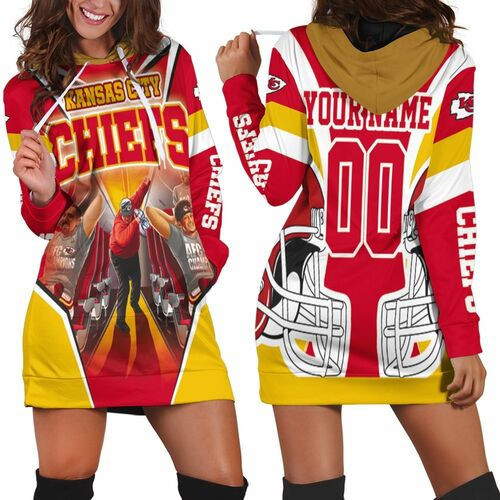 Kansas City Chiefs 2021 Nfl Champions Personalized Hoodie Dress Sweater Dress Sweatshirt Dress