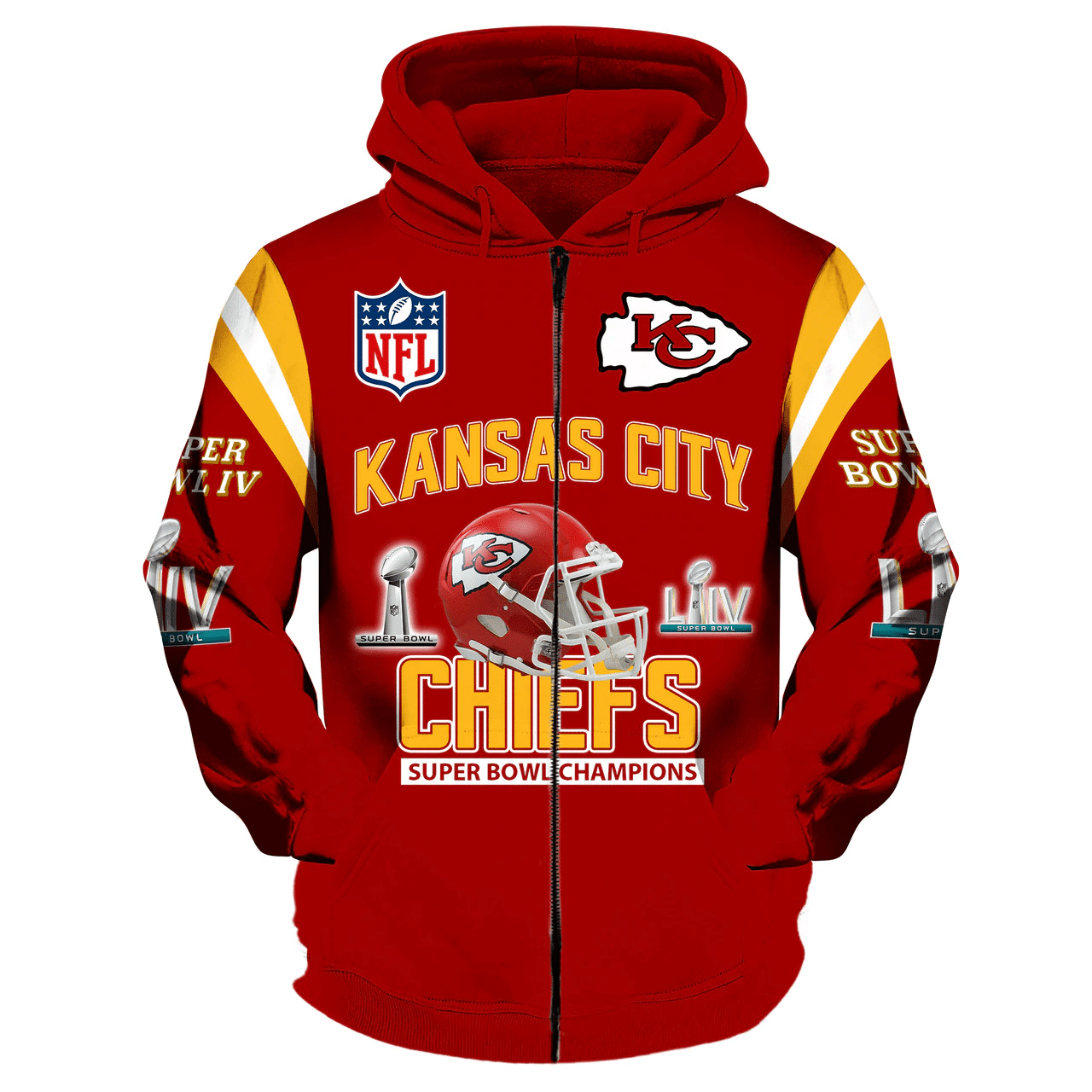 Kansas City Chiefs 3d All Over Print Hoodie