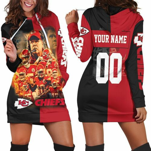 Kansas City Chiefs Afc West Champions Super Bowl 2021 Black  Red Personalized 1 Hoodie Dress Sweater Dress Sweatshirt Dress