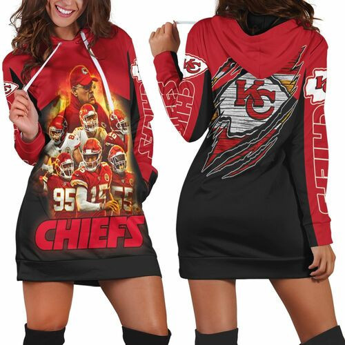 Kansas City Chiefs Afc West Division Champions 2021 Super Bowl Hoodie Dress Sweater Dress Sweatshirt Dress